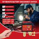 Remote Battery Disconnect Switch 12V 240A with Led Voltage Display, Ultra-Low Standby Current (0.001A), Anti Theft and Battery Drain, Battery Kill Switch for Car, RV, ATV, Truck, Tractor, Boat