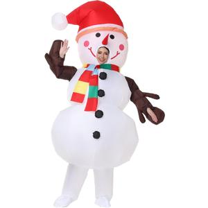 Inflatable Snowman Costume Blow up Christmas Costume for Cosplay Party Halloween Suit Xmas Suit Christmas Decoration