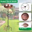 Metal Bird Bath for Outdoor - Garden Bird Bath with Removable Bowl Heavy-Duty Base, Winter Birdbath Feeder Rust-Proof Birdbaths for Garden Yard Lawn Decor, Easy to Install(Bronze)