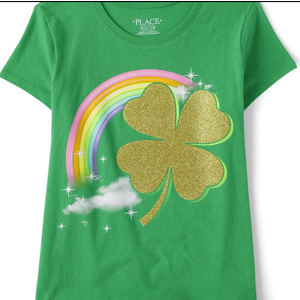 The Children's Place girls Lucky Girl Graphic Short Sleeve Tee L