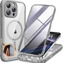 Miracase for iPhone 16 Pro Case Full-Body Phone with Built-in Glass Screen Protector, [Compatible with MagSafe] Military Drop Proof 16 Pro Cover Bumper 6.3 inch, Grey