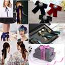 Nylon Velvet Ribbon Single Faced,1 Inch X 25Yards Spool (Brown)