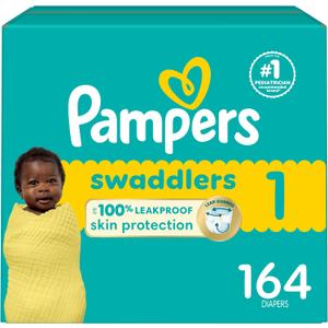 Pampers Baby Diapers - Swaddlers - Size 1, 164 Count, Ultra Absorbent Disposable Infant Diaper