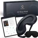 Nox Sleep 3D Sleep Mask for Men, 100% Blackout Eye Mask for Sleep, Ice Silk Adjustable Sleeping Mask for Side Sleepers, Soft Breathable Blindfold, Perfect Sleep Mask for Travel & Women (Black)