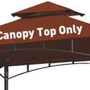 Grill Gazebo Replacement Canopy Roof, 5' x 8' Outdoor BBQ Gazebo Canopy Top Cover, Double Tired Grill Shelter Cover with Durable Polyester Fabric, Fit for Model L-GG001PST-F, Burgundy