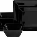 TP 12-Piece Dinnerware Set, Melamine Dishes Set with Bowls and Plates, Non-breakable and Lightweight Square Dinner Set for 4, Black