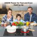 Electric Cooktop,110V 2400W Electric Stove Top with LCD Touch and Knob Control,Built-in and Countertop 2 Burner Electric Cooktop with 11 Power Levels, Kids Lock & Timer,Overheat Protection.
