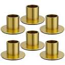 Apsvwys 6 Pcs Brass Gold Candle Holders - Elegant Taper Candle Holders, Classic Candlestick Holders for Table Centerpieces, Festive Christmas Mantel Display or Sophisticated Home Decor
