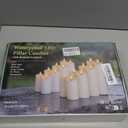 Waterproof Flameless 2.2" x4" 4" 5" 5" 6" 6" 7" 7" Pillar Candles with Remote Control and Timer, LED Ivory Battery Operated Plastic Wave-Shaped Design Pack of 8 Outdoor Flickering