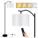 BoostArea Floor Lamp for Living Room,Arc Floor Lamp with Remote Control,Stepless Dimmable Brightness & Colors Temperature 2700k-6500k,Modern Standing Lamp for Bedroom Study Room Office,White