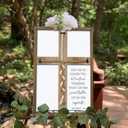 Surfapans Matthew 19:6 What God Has Joined Sign 15"X10" Cord of Three Strands Braid for Wedding Ceremony Cross Ideas Wood Frame Christian Marriage Gifts Decor for Couple Anniversary Religious (Wood), 15"l10"w1.1"h