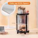 Makeup Brush Holder, 2 Tier Clear Cosmetic Tools Organizer, Round Makeup Organizer for Vanity Countertop (Black)