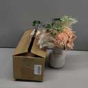 Mkono Small Artificial Flowers in Ceramic Vase 13.5" Centerpieces Coffee Table Decor, Silk Flower Arrangements for Home Decor Indoor Fake Flower Bouquet for Bathroom Dining Room Kitchen Wedding Pink (small)