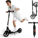 Nattork Scooter for Kids 6+, Teens & Adults - Max Load 220LB, Foldable, Lightweight, Adjustable Height, 8-Inch Wheels Kick Scooter for Boys Girls