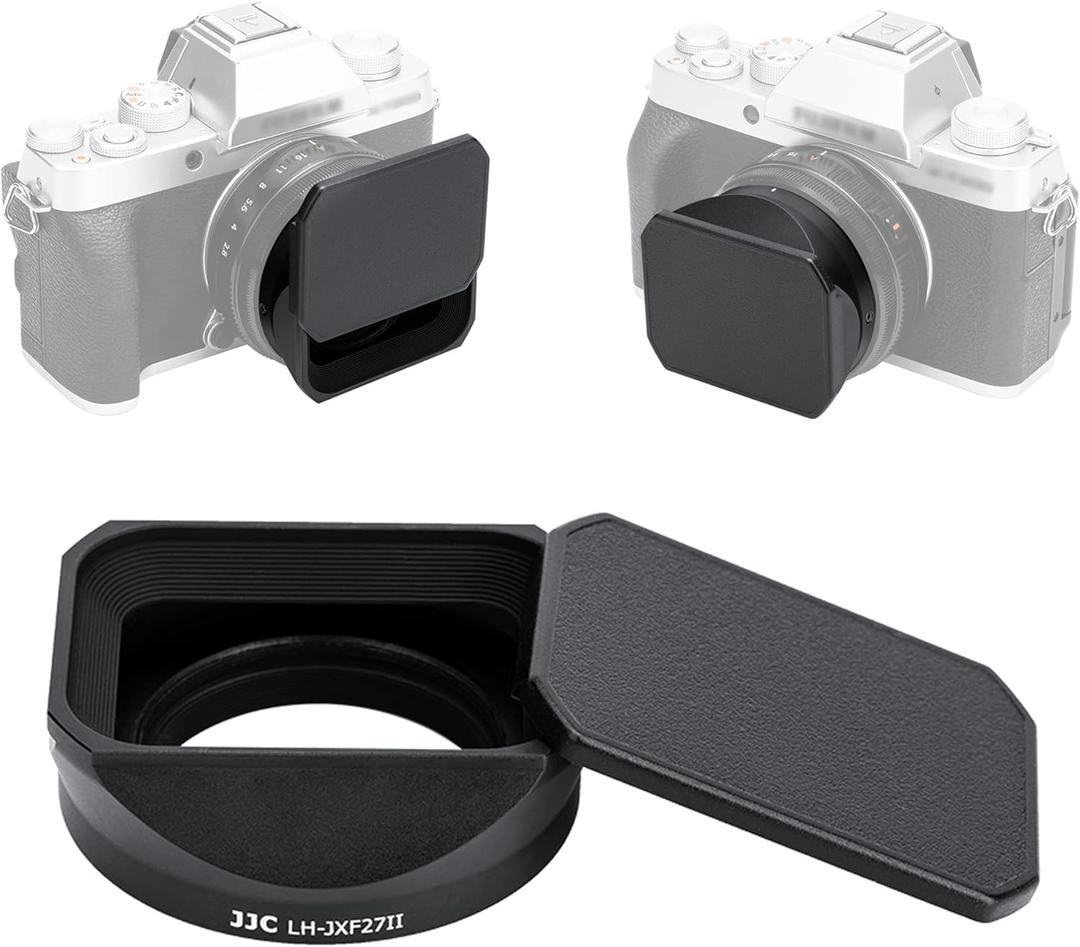 JJC LH-XF27 Metal Lens Hood Shade for Fuji Fujifilm XF 23mm f2.8 R WR Lens on X-E5 XE5 Camera, for XF 27mm f/2.8 R WR, XF 27mm f/2.8 Lens(Not for TTArtisan 27mm), Replaces Fujifilm LH-XF27 Hood