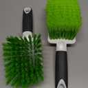 ITTAHO 2 Pack Car Wash Brush, Tire Brush for Cleaning Tires, Soft & Stiff Bristle Wheel Cleaner, Car Cleaning Supplies for Wheels, Rims, Carpet, Truck, SUV, Moto, RV, Motorcycle (Green)