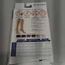 Truform 20-30 mmHg Compression Stockings for Men and Women, Knee High Length, Closed Toe, White, Large