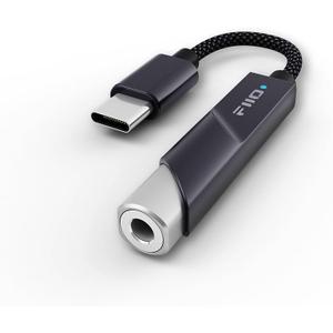 FiiO KA11 USB C to 3.5mm Audio Adapter 32bit/384KHz, USB Type C Dongle HiFi DAC Amplifier for Android/iOS/Windows/Mac (Black, TC)