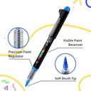 POMAC 36 Colors Acrylic Paint Markers, Water-Based Acrylic Pens Brush Tip, Art Drawing Liquid Paint Pens for Fabric, Canvas, Rock, Glass, Wood, Paper, DIY Crafts and Art Supplies