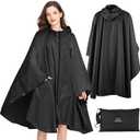 Lightweight Waterproof Rain Poncho for Women Men, Windproof Reusable Ripstop Breathable Raincoat with Hood for Outdoor Activities Quick Dry Hooded Raincoat Free Size Raincoats, Pack of 4