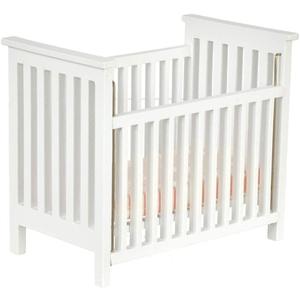 Classics by Handley Dollhouse Miniature White Slatted Nursery Crib with Pink Fabric