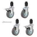 4-inch Expanding Stem Caster Wheels,for 1.2" Square Tubes Thickness≤1.5mm
