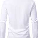 Alimens & Gentle Men's Dress Shirts Long Sleeve Wrinkle Free Stretch Business Casual Wedding Button Down Shirt (White, L)