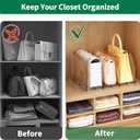 SPACEKEEPER Adjustable Shelf Divider for Closet, Clear Purse Organizers for Closet Acrylic Handbag Separators Storage Organizer Bookshelf Separator Dividers in Bedroom, Office