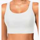 Yonique Women Sports Bra Bikini Top Swim Bra Athletic Swim Top Scoop Neck Bathing Suit, White XXL