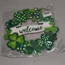 Wooden St. Patrick's Day Decoration Shamrock Door Wreath for Front Door Sign Wall Signs Shamrock Clover Spring Decoration, Irish Sign Welcome Hanging for Home Decor Party Outdoor Indoor Supply