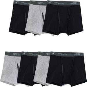 Fruit of the Loom Men's Coolzone Boxer Briefs, Moisture Wicking & Breathable, Assorted Color Multipacks (Large, Short Leg - 7 Pack - Black/Gray)