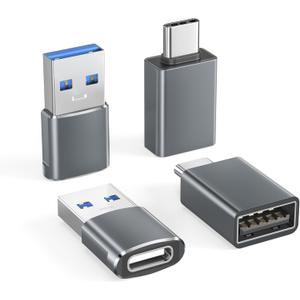 Basesailor USB to USB C Adapter with C Male to 3.0 Female Charger 4P for iPhone 17e 17 Air Apple 16 15 14 13 Pro Max Mini Plus,Thunderbolt 4 OTG Converter for iWatch 11,Samsung Galaxy S26 S25 S24,iPad