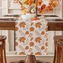 Romanstile Fall Table Runner 13 x 48 Inch, Autumn Thanksgiving Brown Maple Leaves Harvest Farmhouse Style Table Decoration for Dining, Holiday, Party Decor