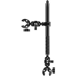 PU496B Motorcycle Double Clamp Mount Kit, Handlebar Mount 59 Inch Selfie Stick Kit Aluminum Alloy Adjustable Stable Clamp for Bike, Cycling, Action Cameras