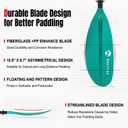 WONITAGO Kayak Paddle Premium Carbon Fiber Paddle with Reinforced PP + Fiberglass Blade, Floating Adjustable Kayaking Oars, 3 Piece, 240-260 cm/ 94-102 Inches, Teal