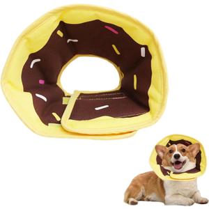 Soft Pet Cone Collar, Donut, XL | Soft, adjustable dog recovery cone collar – stops licking, comfortable for medium small puppies and cats. (Black, XL)