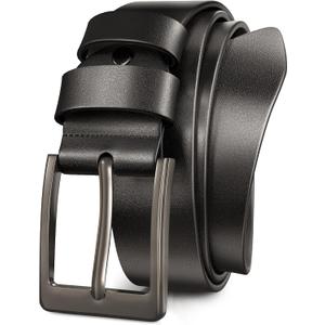 2 x Mens Dress Belt,Genuine Casual Leather Belts for Men 1.5" Width