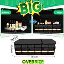 Trunk Organizer Cargo Organizer Trunk Storage Waterproof Collapsible Durable Multi Compartments-((Oversize,Black)