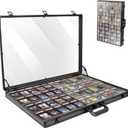 Black 34 in X 22 in, Card Show Display Case Large Aluminum, Trading Card Display Case Suitable for Sports Card/ TCG/ Jewelry Collection, 1-Year Coverage