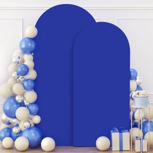 FUHSY Set of 2 Wedding Arch Cover 6FT, 7.2FT Backdrop Cover Arch Spandex Fabric Royal Blue Arch Stand Covers Chiara Arch Covers Stretchy Backdrop for Baby Shower Birthday Graduation Anniversary