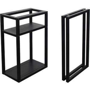 MBQQ Furniture Legs 28Height 17.7Wide Rustic Decory Table Legs,Heavy Duty Metal Desk Legs,Computer Desk Legs with Shelves,Industrial Modern,DIY Home Office Table with Iron Legs