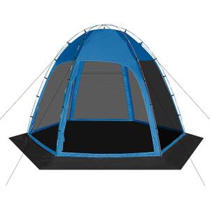 Screen Tent with Removable Floor, Siebwin 11.8'x11.8' Six-Sided Gazebos with Mosquito Netting Sunproof Outdoor Canopy Tent for 6-8 People Family Backyard Party Outside Activities, Blue