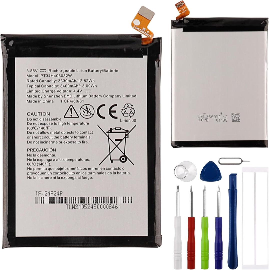 Replacement Battery PT34H406082W PT34H406082J Battery Compatible with WIKO VOIX U616AT BLU View 3 B140DL Cricket ICON 2 U325AC with Tools