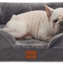 Orthopedic Dog Bed for Medium Size Dogs - Comfort Dog Sofa, Pet Couch with Removable Washable Cover and Waterproof Lining, Supportive Foam Pets Sofa with Nonskid Bottom, Grey (28.0"L x 23.0"W x 6.5"Th)