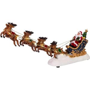 Kurt Adler 7-Inch Battery-Operated LED Santa with Sleigh Table Piece