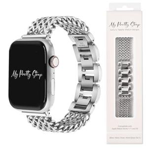 My Pretty Strap – Stainless Steel iWatch Band for Women – Compatible with Apple Watch (38/40/41/42/44/45/49MM) – Fits Wrists 4.9 to 6.3 Inches (125–160 mm) – Easy Resizing- No Tool Needed- Mermaid