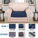 H.VERSAILTEX Super Stretch Individual Seat Cushion Covers Sofa Covers Couch Cushion Covers Slipcover Sets Thick Jacquard Textured Twill Fabric (1 Piece Chair Cushion Cover, Navy)