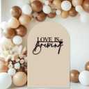 Love is Brewing Sign for Backdrop, Wooden Black Wedding Sign for Bridal Shower Engagement Photography Background Fall in Love Bride to Be Party Decal Photo Props