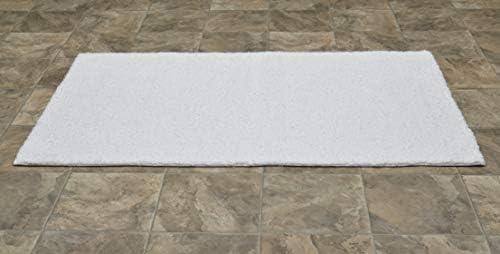 Garland Rug Queen Cotton White 30" x 50" Ultra Soft, Plush, Highly Absorbent, Machine Washable Shower & Bathroom Floor Towel, Non-Slip, Quick-Dry,