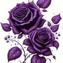 2pcs Elegant Purple Rose Vinyl Decals - Fashionable Floral Stickers for Cars, Bumpers, Windows, Laptops, Racing Gear, Wall Decor